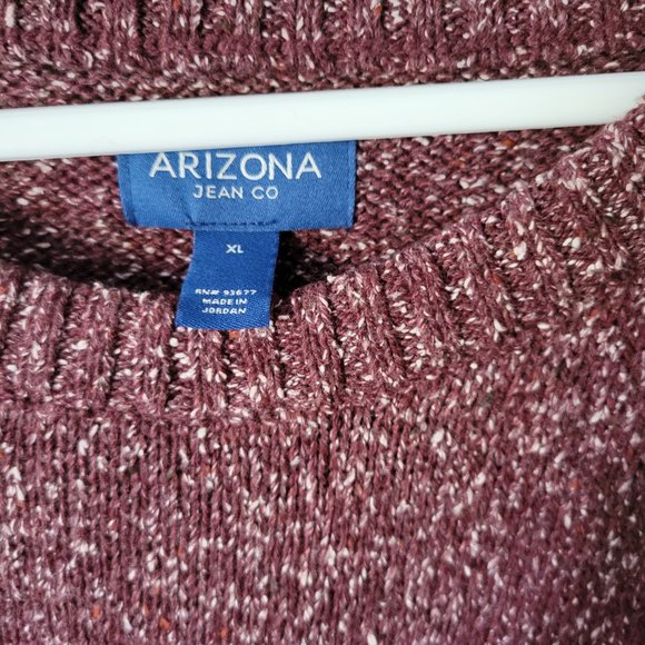 Arizona Jean Company Burgundy Crew Neck Knit Sweater XL Long Sleeve NWT - Picture 2 of 5
